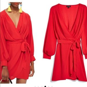 Topshop Red wrap dress